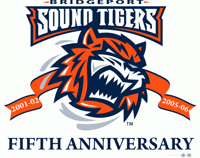 Bridgeport Sound Tigers 2006 Anniversary Logo iron on transfers for T-shirts